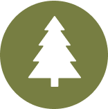 Icon representing HerbloomZ's commitment to sustainability and eco-friendly practices, with 1% of sales dedicated to reforestation.