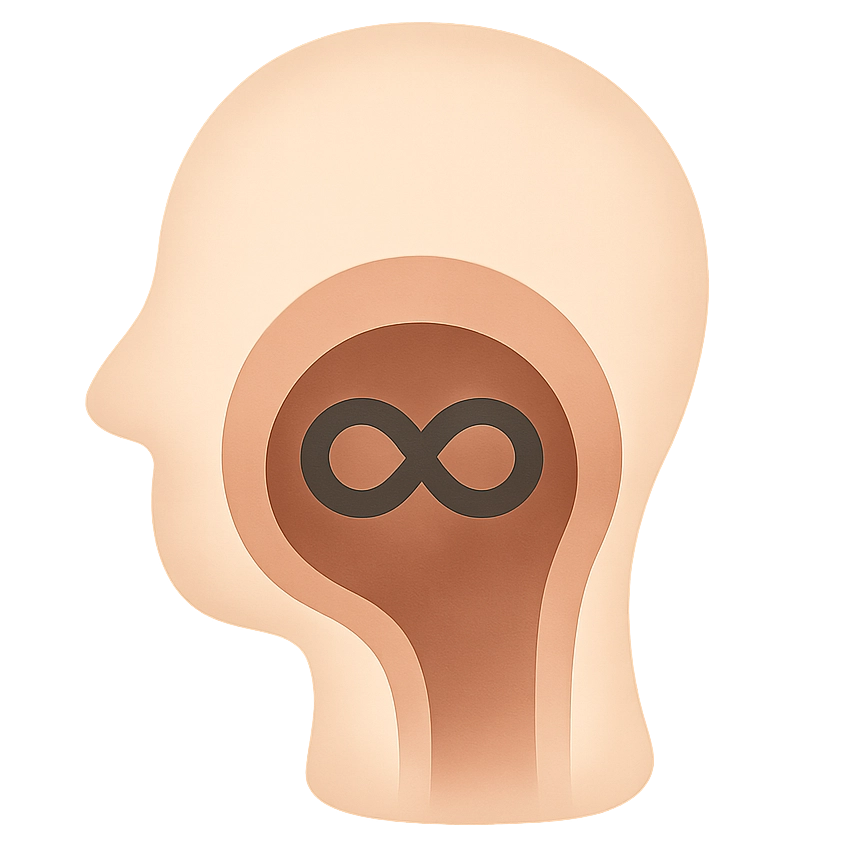 Illustration of compulsive cravings symbolized by infinity loop inside the head