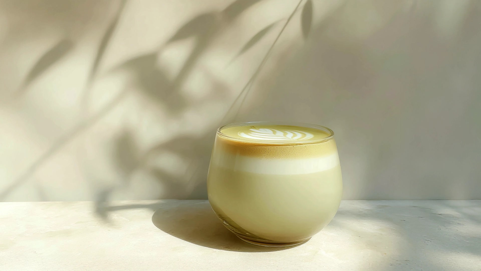 SUPERBA COFFEE oolong mushroom latte with creamy foam and latte art, a calming adaptogenic coffee ritual